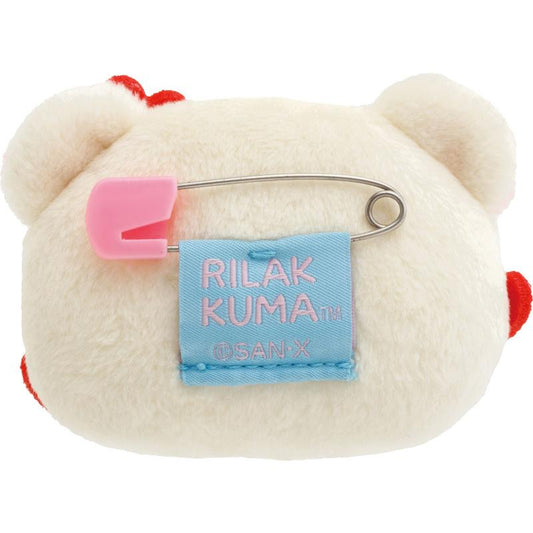 San-X | Rilakkuma Emojis Plush Badge Korilakkuma Heart 40×60×15Mm