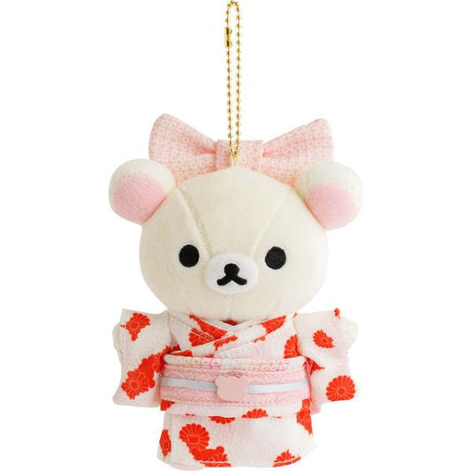 SAN-X | Rilakkuma Korilakkuma Kimono Burasage Plush Strap Bag Charm Keychain 100x125mm