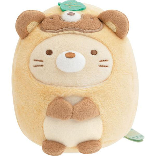 SAN-X | Sumikko Gurashi Collectible Plush Tanuki Cat 100x90x85mm (Raccoon Tanuki Round Restaurant)