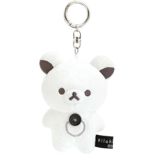 SAN-X | Korilakkuma Hanging Plush Bag Charm Keychain 100×80×45mm (BASIC RILAKKUMA MONOCHROME)