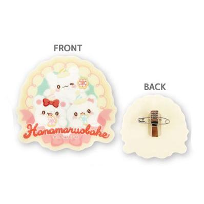 SANRIO | Hanamaruobake Acrylic Plate Badge 71x71x3mm (Ribbon)