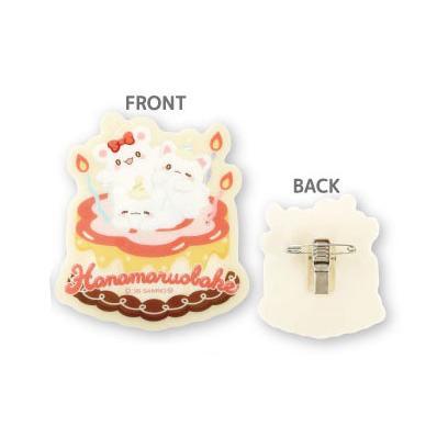 SANRIO | Hanamaruobake Acrylic Plate Badge 71x71x3mm (Cake)