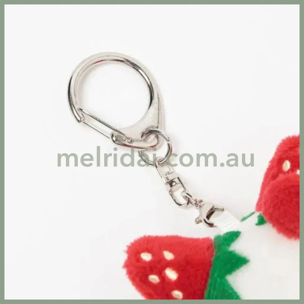 and St Me% x Sanrio | Cinnamoroll Mini Mascot Holder Plush Keychain 150mm (Strawberry Newspaper)