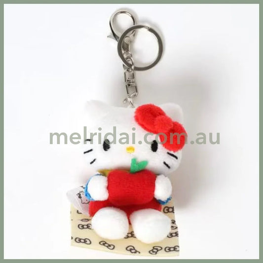 Me% x Hello Kitty | Mini Mascot Holder Plush Keychain 13cm 4th Ver. (Picnic/Apple)
