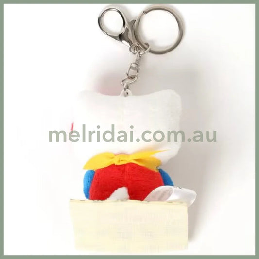 Me% x Hello Kitty | Mini Mascot Holder Plush Keychain 13cm 4th Ver. (Picnic/Apple)