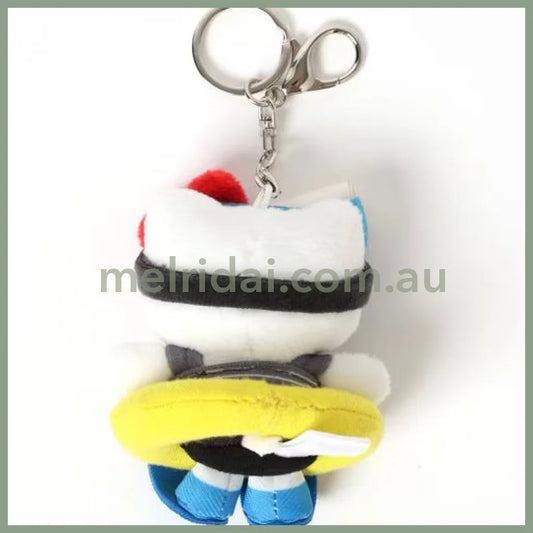 Me% x Hello Kitty | Mini Mascot Holder Plush Keychain 13cm 4th Ver. (Snorkel)
