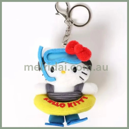 Me% x Hello Kitty | Mini Mascot Holder Plush Keychain 13cm 4th Ver. (Snorkel)
