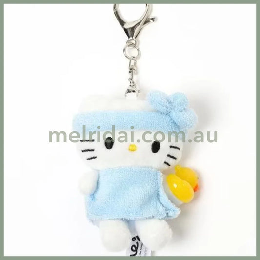 and St Me% x Sanrio Hello Kitty | Mini Mascot Holder Plush Keychain 13cm 5th Ver. (Bathrobe)