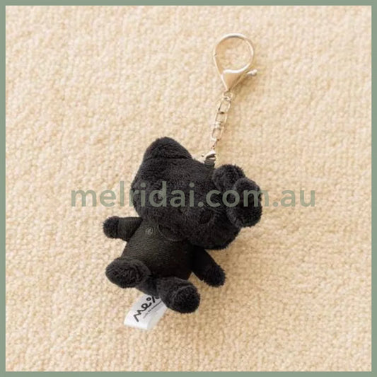 and St Me% x Sanrio Hello Kitty | Mini Mascot Holder Plush Keychain 13cm 5th Ver. (Black)