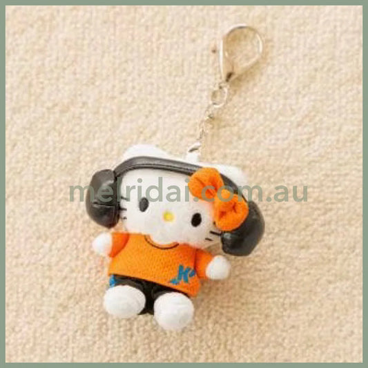 and St Me% x Sanrio Hello Kitty | Mini Mascot Holder Plush Keychain 13cm 5th Ver. (Headphones)