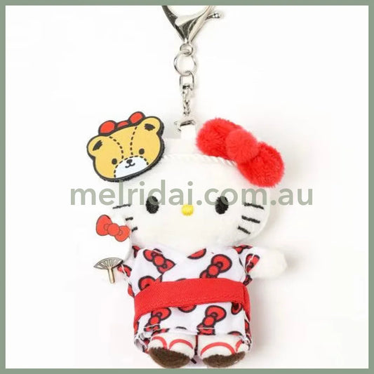 and St Me% x Sanrio Hello Kitty | Mini Mascot Holder Plush Keychain 13cm 5th Ver. (Kimono)