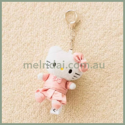 and St Me% x Sanrio Hello Kitty | Mini Mascot Holder Plush Keychain 13cm 5th Ver. (Pink Dress)