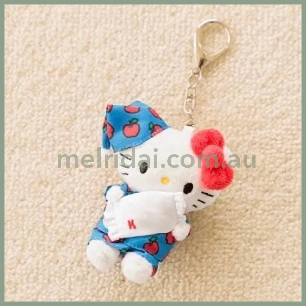 and St Me% x Sanrio Hello Kitty | Mini Mascot Holder Plush Keychain 13cm 5th Ver. (Pyjamas)