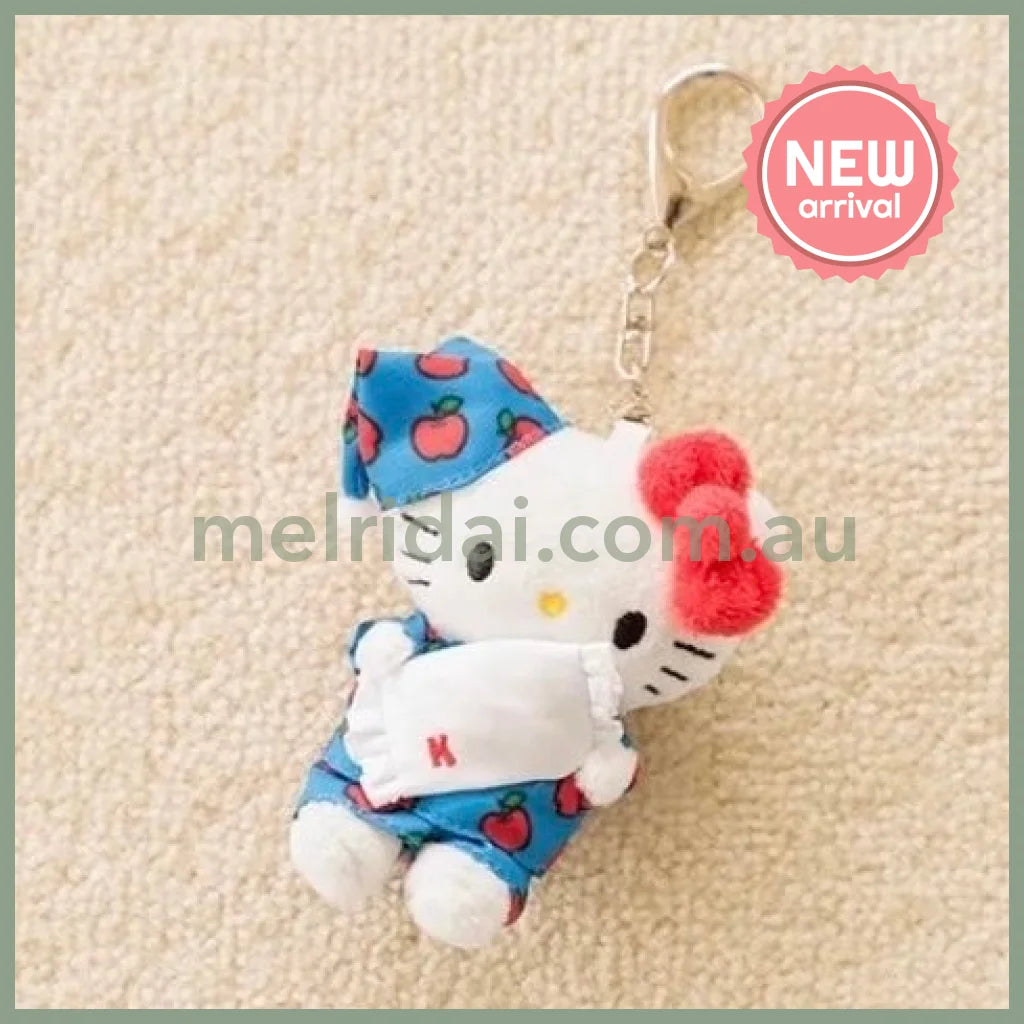 and St Me% x Sanrio Hello Kitty | Mini Mascot Holder Plush Keychain 13cm 5th Ver. (Pyjamas)