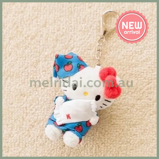 and St Me% x Sanrio Hello Kitty | Mini Mascot Holder Plush Keychain 13cm 5th Ver. (Pyjamas)