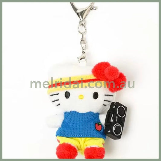 and St Me% x Sanrio Hello Kitty | Mini Mascot Holder Plush Keychain 13cm 5th Ver. (Rock and Roll)