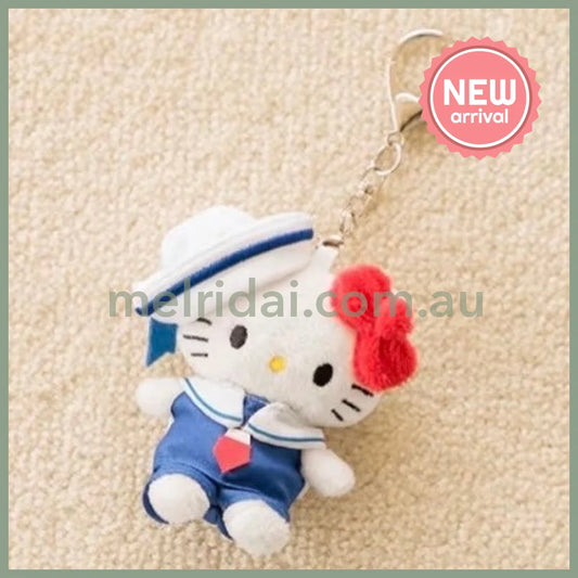 and St Me% x Sanrio Hello Kitty | Mini Mascot Holder Plush Keychain 13cm 5th Ver. (Sailor Collar)