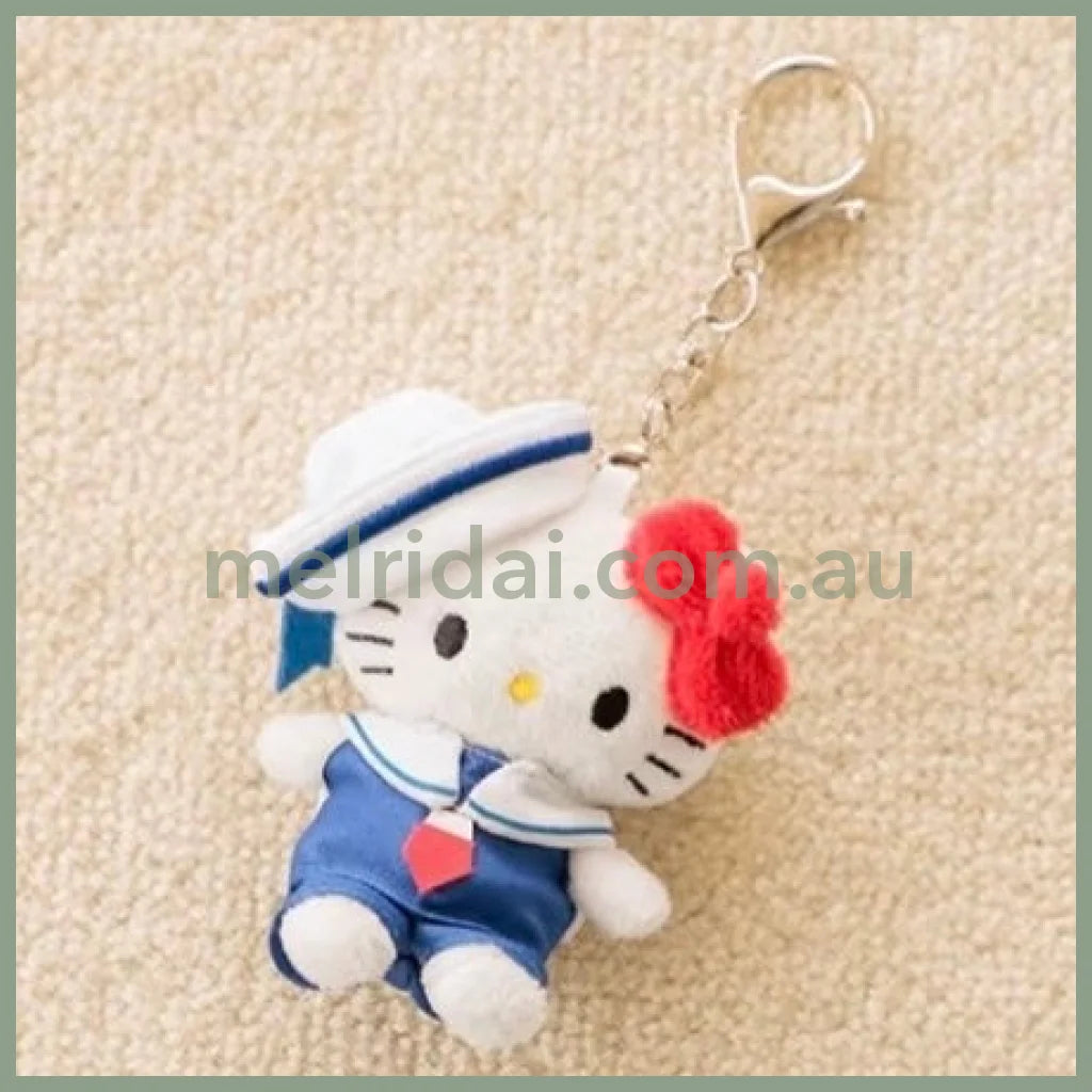and St Me% x Sanrio Hello Kitty | Mini Mascot Holder Plush Keychain 13cm 5th Ver. (Sailor Collar)