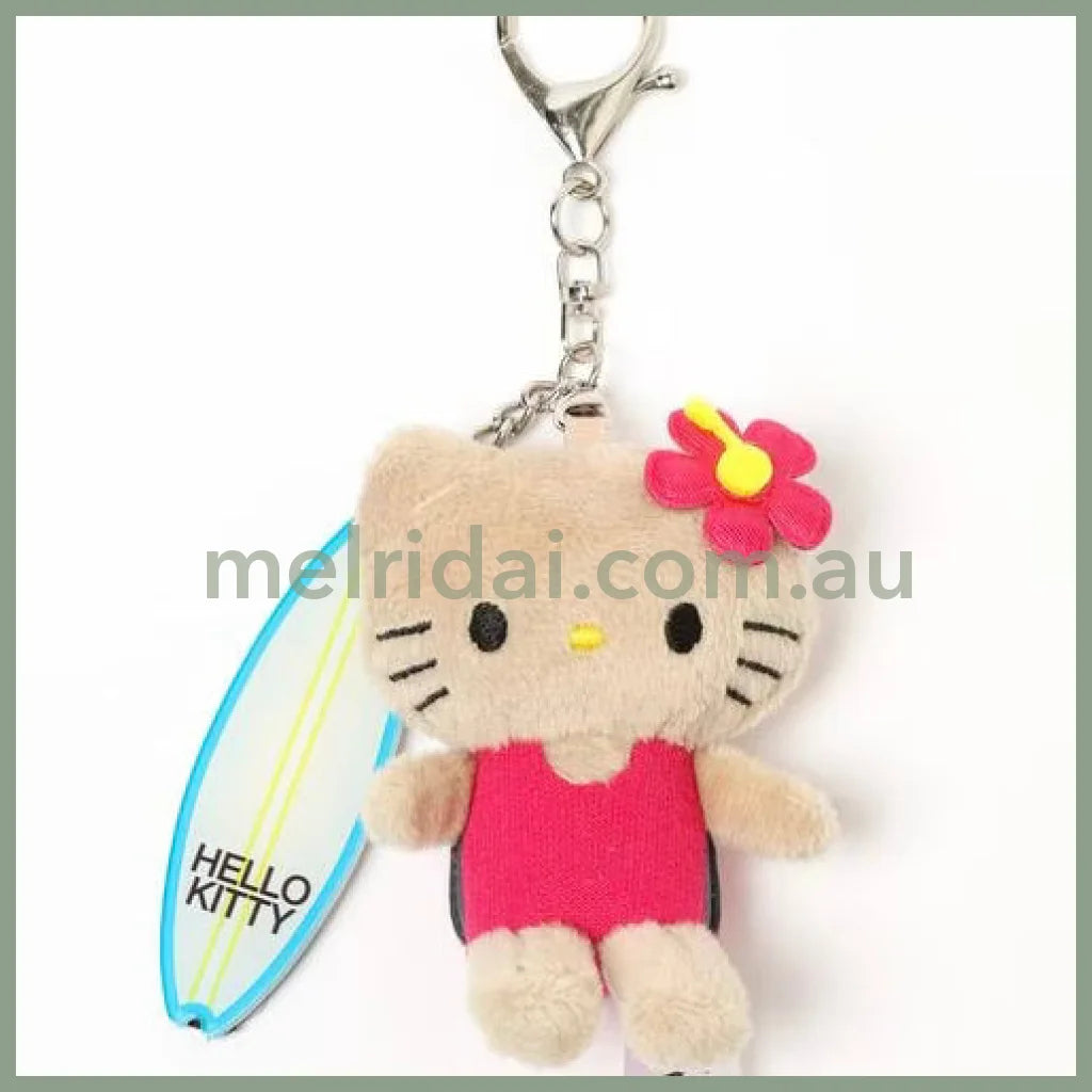 and St Me% x Sanrio Hello Kitty | Mini Mascot Holder Plush Keychain 13cm 5th Ver. (Surfing)