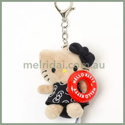 and St Me% x Sanrio Hello Kitty | Mini Mascot Holder Plush Keychain 13cm 5th Ver. (Tanned & Swimming Ring)