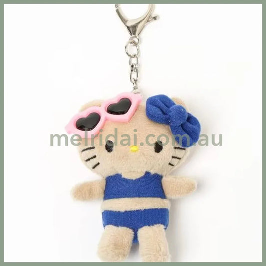 and St Me% x Sanrio Hello Kitty | Mini Mascot Holder Plush Keychain 13cm 5th Ver. (Tanned & Swimwear)