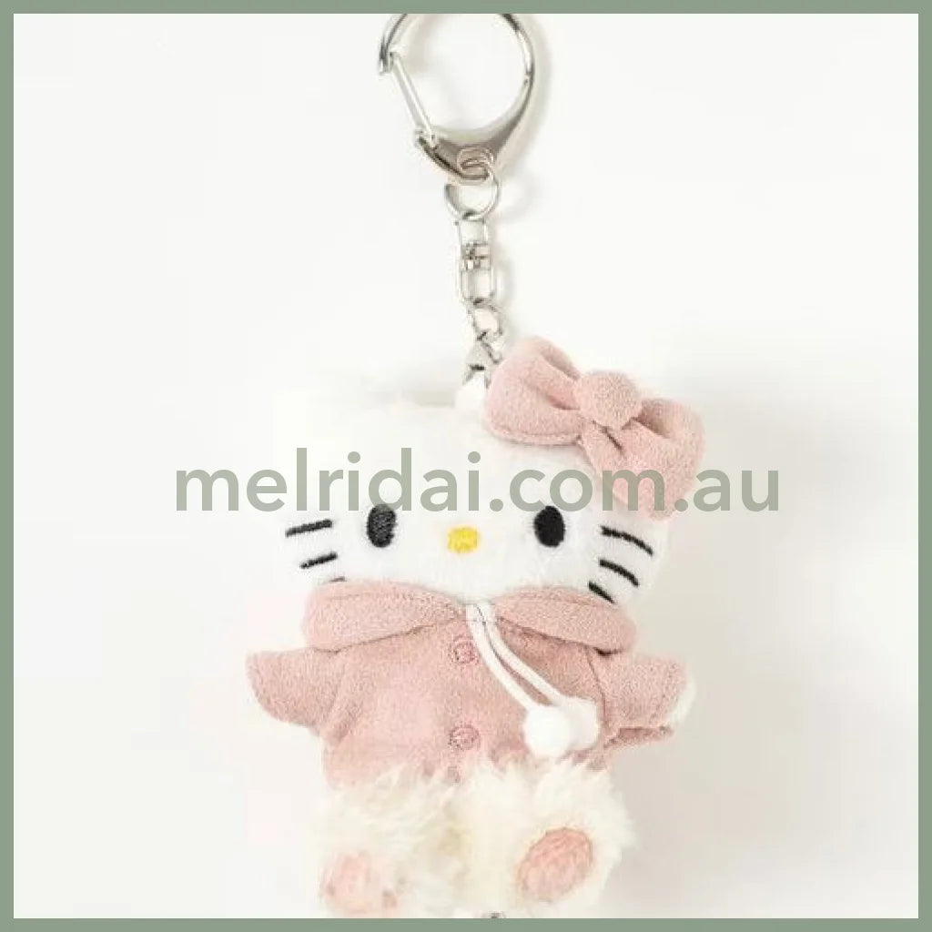 and St Me% x Sanrio Hello Kitty | Mini Mascot Holder Plush Keychain 13cm 6th Ver. (Pompon Pink)