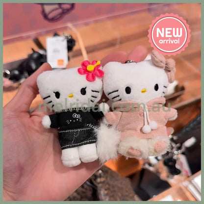 and St Me% x Sanrio Hello Kitty | Mini Mascot Holder Plush Keychain 13cm 6th Ver. (Pompon Pink)