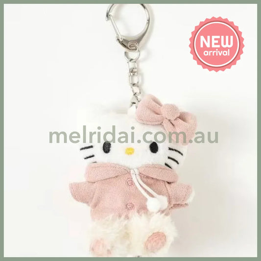 and St Me% x Sanrio Hello Kitty | Mini Mascot Holder Plush Keychain 13cm 6th Ver. (Pompon Pink)