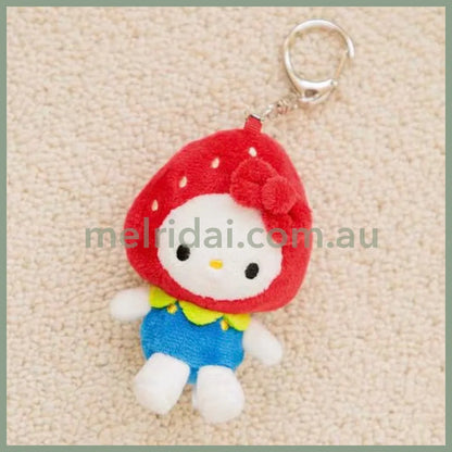 and St Me% x Sanrio | Hello Kitty Mini Mascot Holder Plush Keychain 150mm (Strawberry Newspaper)