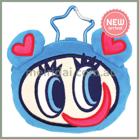 Angel Blue | Face-shaped Pouch Plush Keychain H12.2×W9×D6.5cm (Smile)