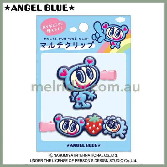 Angel Blue | Slim Multi Mascot Hair Clip Set H40×W50mm
