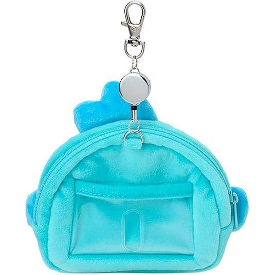 SANRIO | Hangyodon Face-shaped Pass Case & Pouch Keychain With Reel 140×50×120mm