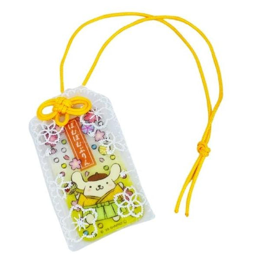 SANRIO | Pompompurin Amulet Omamori 65×45×5mm (Kimono Sakura Charm)