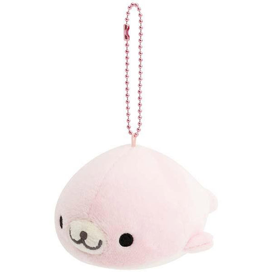 SAN-X | Retro Mamegoma Pink Keychain Plush Bag Charm Mascot 85×85×60mm (Always Together)