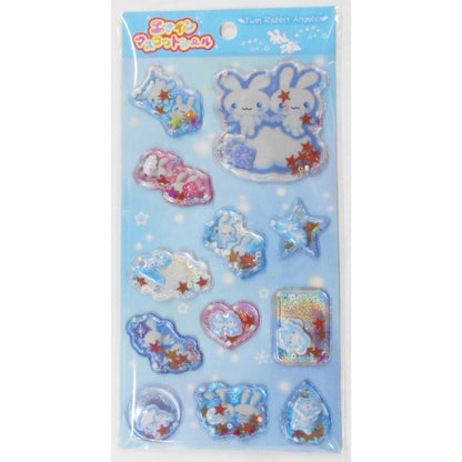 San-X | Twin Rabbit Angels Air-in Mascot Sticker 200×95mm