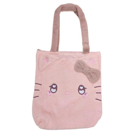 SANRIO | Hello Kitty Fluffy Soft Fur Tote Bag with Zipper 390x370x115mm
