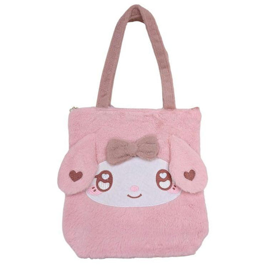 SANRIO | My Melody Fluffy Soft Fur Tote Bag with Zipper 390x370x115mm