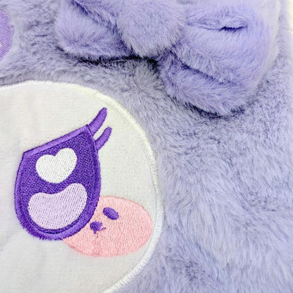 SANRIO | Kuromi Fluffy Soft Fur Tote Bag with Zipper 390x370x115mm
