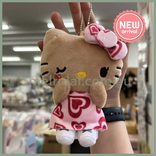 Avail x Hello Kitty | Tanned Mascot Holder Plush Keychain Bag Charm (Heart Print)