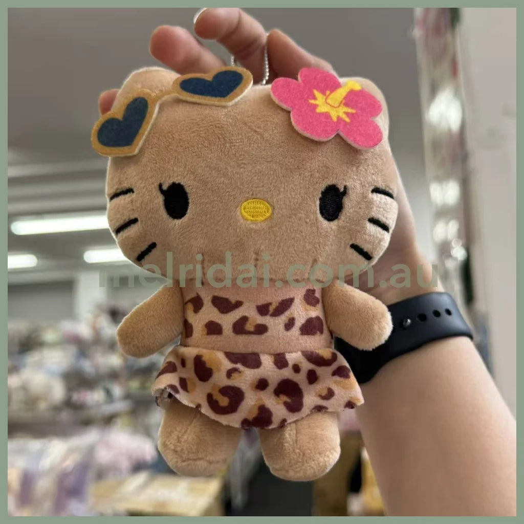 Avail x Hello Kitty | Tanned Mascot Holder Plush Keychain Bag Charm (Leopard)