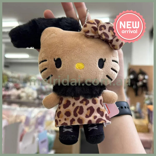 Avail x Hello Kitty | Tanned with Fluffy Tail Mascot Holder Plush Keychain Bag Charm (Leopard)