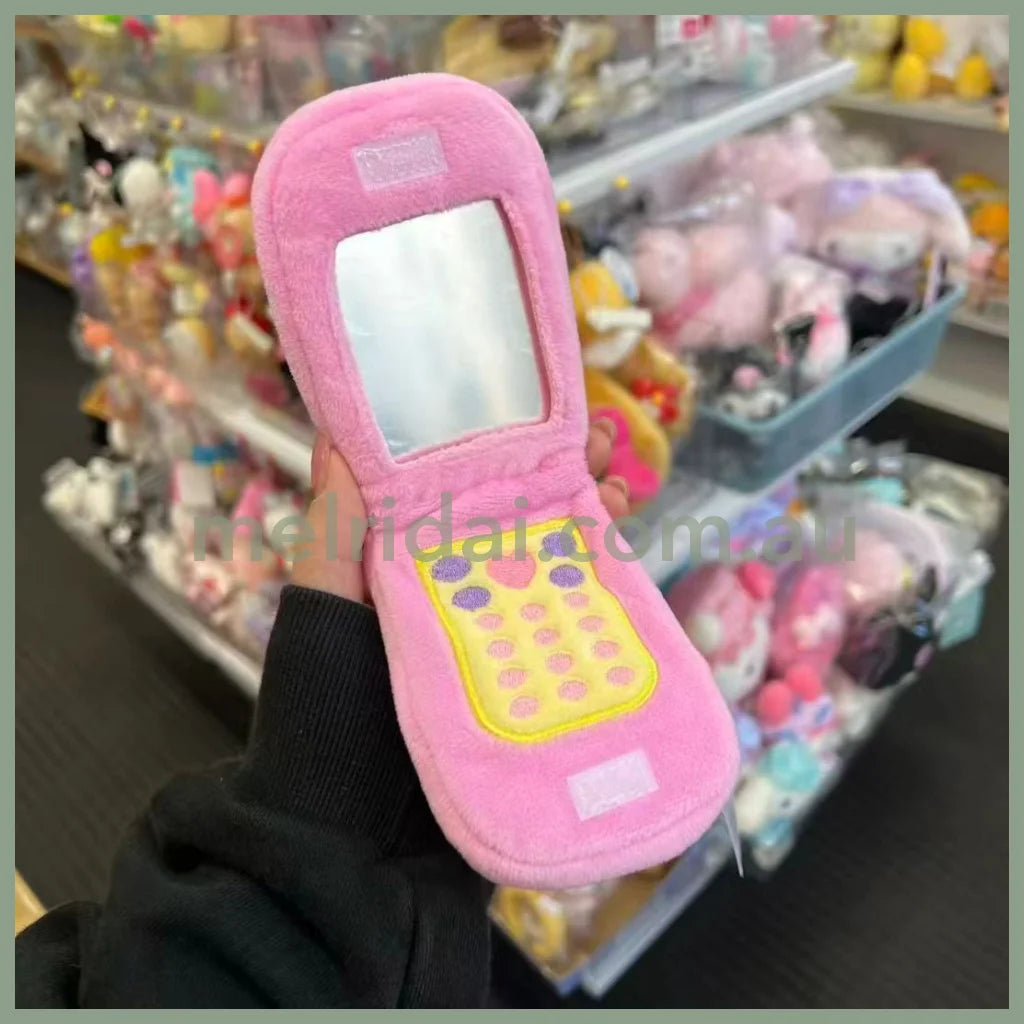 Avail x SANRIO | Hello Kitty Smart Phone Shaped Plush Mirror Keychain Bag Charm 9cm Approx.