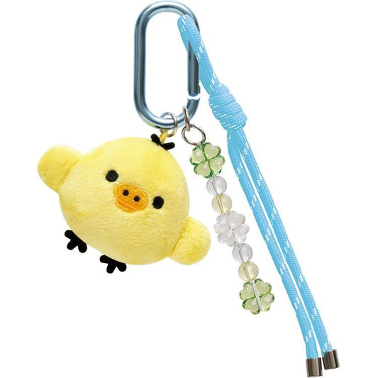SAN-X | Rilakkuma Kiiroitori Plush Keychain Bag Charm with Carabiner 70x55x30mm (Chairoikoguma's Kumakyun Days)