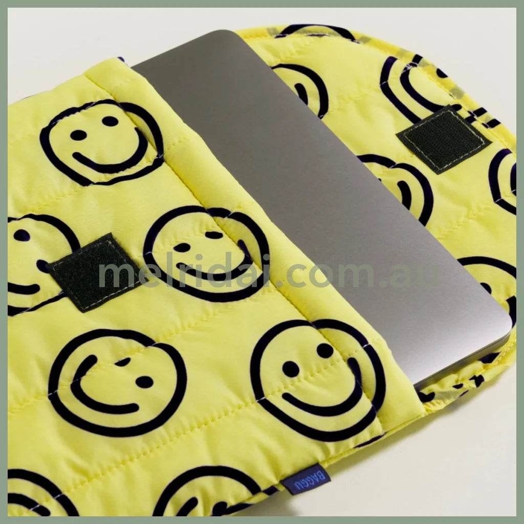 Baggu | Yellow Happy Puffy Laptop Sleeve 16’ 电脑包