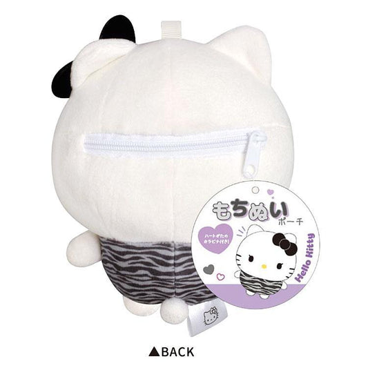 SANRIO | Hello Kitty Tanned Kitty Soft Mascot Pouch Bag Charm with Carabiner H140×W120×D90mm (Zebra)