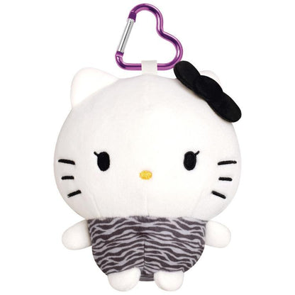 SANRIO | Hello Kitty Tanned Kitty Soft Mascot Pouch Bag Charm with Carabiner H140×W120×D90mm (Zebra)
