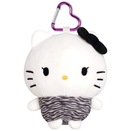 SANRIO | Hello Kitty Tanned Kitty Soft Mascot Pouch Bag Charm with Carabiner H140×W120×D90mm (Zebra)