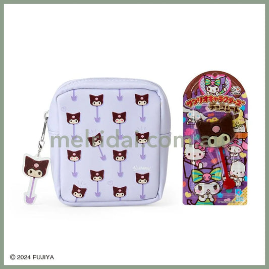 Sanrio × Fujiya | Chocolate Bar & Pouch 11.5×5×13Cm (Kuromi)