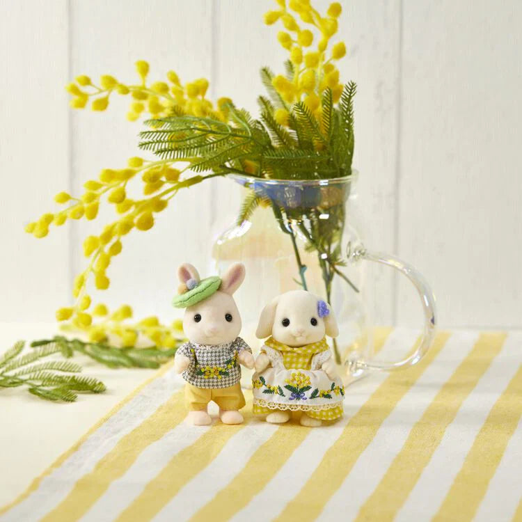 【Jp】Sylvanian Families | Mimosa Embroidery Pair Set Rabbit Doll