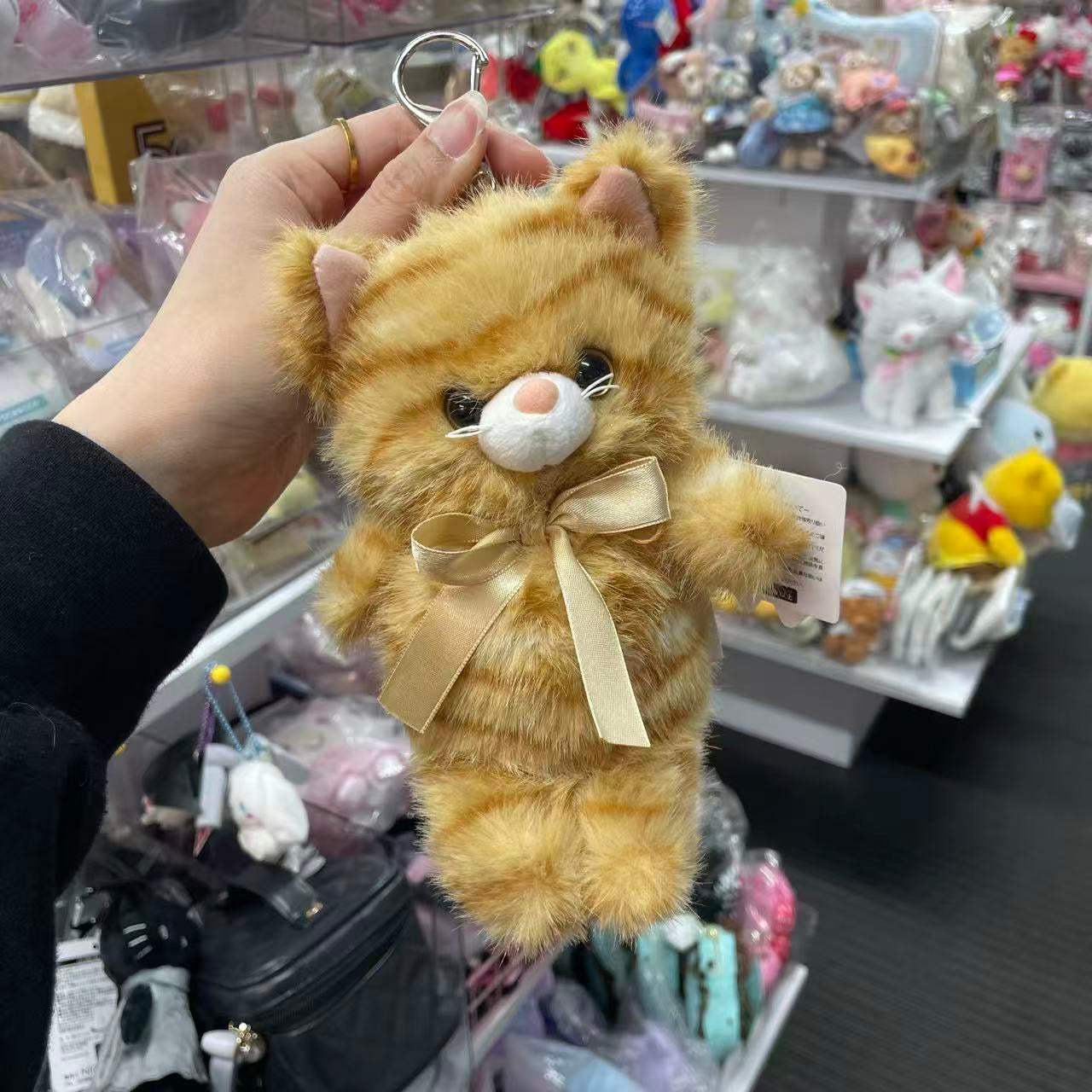 STREAM | TWIN Animal Mascot Holder Plush Keychain L 18cm Approx. (Orange Cat)